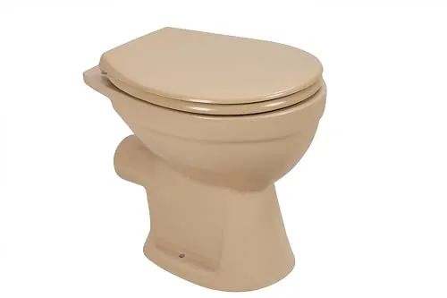 Sanicomfort Stand-WC Beige Matt – Spülrandlos mit Absenkautomatik