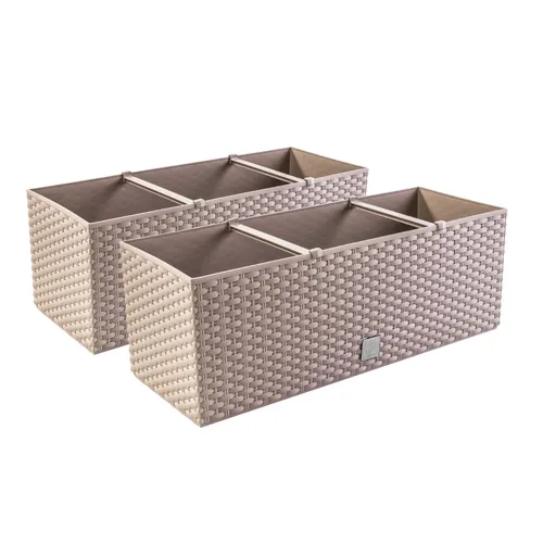 PAFEN 2X Blumenkasten Rattan-Optik
