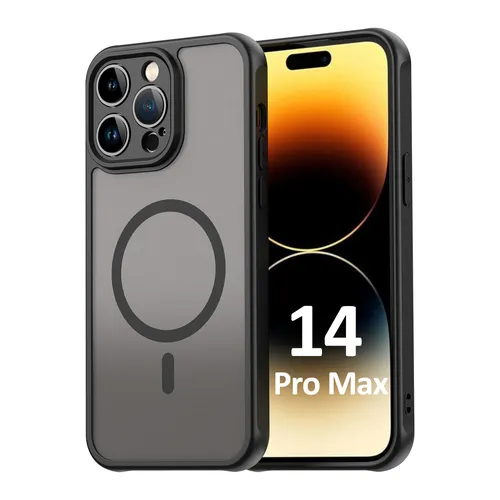 Magsafe Handyhülle für Apple iPhone 14 Pro Max Matt Case Schutzhülle Schwarz