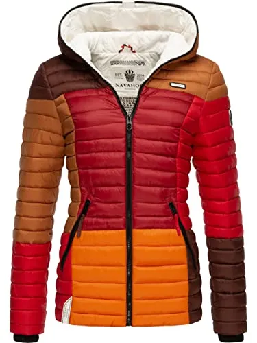 Navahoo Damen Übergangsjacke Colorblocking in braun von NAVAHOO