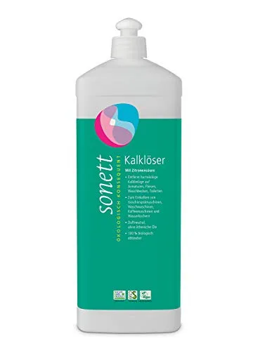 Sonett Kalklöser 1L - Effektiver Kalkentferner - Reinigungsmittel zur Entfernung hartnäckiger Kalkbeläge. Ideal für Armaturen und Haushaltsgeräte, 100 % biologisch abbaubar und duftneutral.