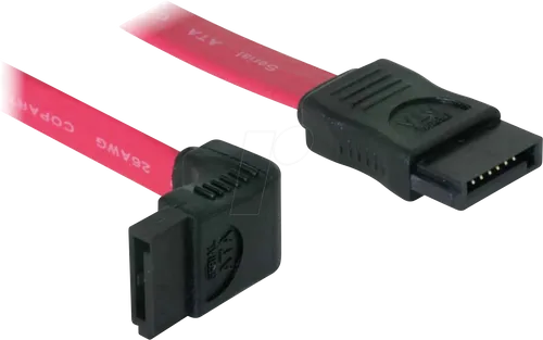 DELOCK 84249 - SATA 3 Gb/s Kabel gerade auf oben gewinkelt 30 cm rot