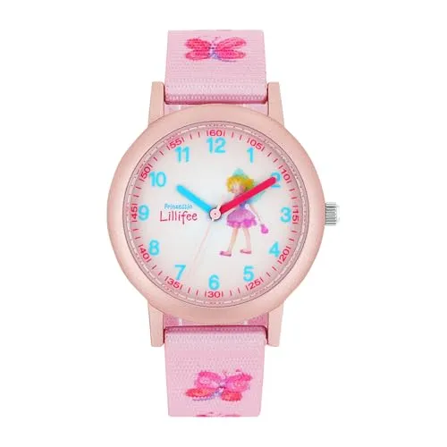 Prinzessin Lillifee Armbanduhr für Mädchen - Schicke Kinderquarzuhr mit 3 bar Wasserdichtigkeit und bequemem Textilarmband, ideal für kleine Prinzessinnen.