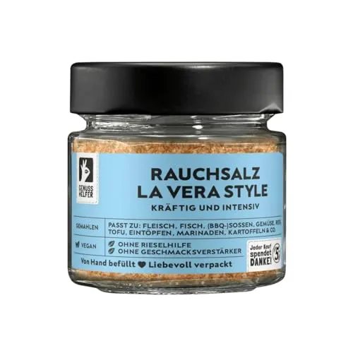 Bremer Gewürzhandel Rauchsalz La Vera Style, Rauchsalz mit intensivem Paprikageschmack, Salz mit geräucherter Paprika, 100g im Glas
