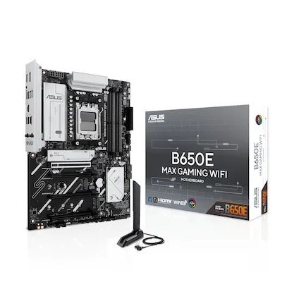 ASUS B650E MAX Gaming WiFi Mainboard - ATX Mainboard für AMD AM5 mit ultraschneller Wi-Fi 6E und PCIe 5.0 Unterstützung, ideal für Gaming-Enthusiasten und optimales Kühldesign.