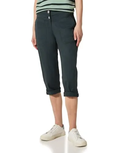 CECIL Caprihose Style New York mit Knopfdetails - Caprihose für Damen, bietet eine bequeme Stretch-Qualität und eine gerade Passform für optimalen Tragekomfort bei jedem Outfit.