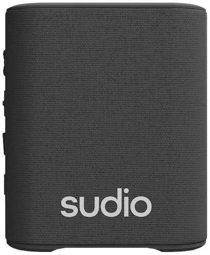 Sudio S2 Black - Tragbarer Lautsprecher - Lautsprecher mit starkem, klaren Klang und IPX5 Wasserfestigkeit, ideal für unterwegs und jede Situation. Genießen Sie bis zu 5 Stunden Musik mit Bluetooth 5.3 Verbindung.