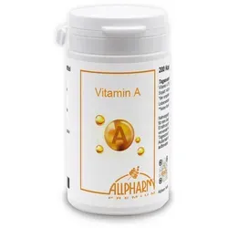 Allpharm Premium Vitamin A Kapseln 200 St - Nahrungsergänzungsmittel mit hochwertigem Retinylpalmitat für normales Sehen, gluten- und laktosefrei, hergestellt in Deutschland.