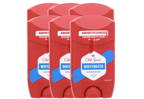 Old Spice Whitewater Deo-Roller 6 x 50ml - Deoroller für Männer mit 48H Schutz und erfrischendem Duft, aluminiumfrei und hinterlässt keine Rückstände auf der Kleidung. Ideal für alle Hauttypen.