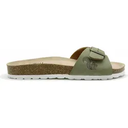 thies Damen Pantoletten - Vegane Eco Bio Strap Sandalen in Grün - Größe 39 - Die ultraleichten Pantoletten von thies 1856 aus veganem Material bieten höchsten Tragekomfort. Mit ergonomischem Tieffussbett und recycelbaren Materialien sind sie ideal für den täglichen Einsatz.