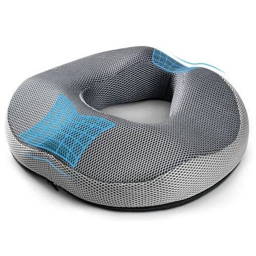 WUFANC Hämorrhoiden Sitzkissen, Donut Kissen aus Memory Foam, Abnehmbar Ergonomisches Sitzkissen, Sitzring Steißbein Entlastung, Sitzring Nach Op für Bürostuhl, Rollstühle, Autositze