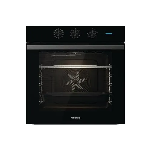 Hisense BI64111AB Multifunktions-Ofen mit Heizung, XXL-Hohlraum 77 Liter, 12 Kochfunktionen, Reinigung Wasser Clean, Klasse A, schnelles Vorheizen, Pizzafunktion 300 °C, Air Fry