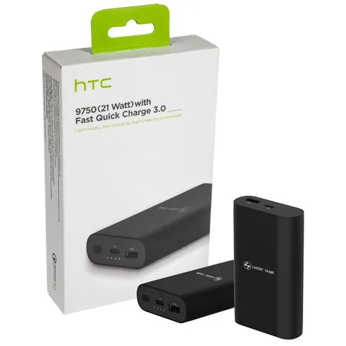 HTC Power Bank (21W) für VR Zubehör - Leistungsstarke 9.750 mAh QC3.0 PowerBank mit USB Typ C Kabel, ideal für HTC Vive, Vive Pro und Vive Cosmos.
