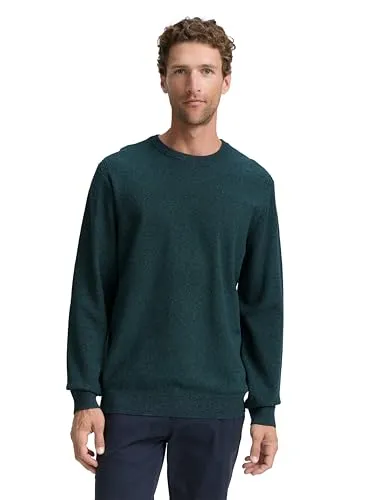 TOM TAILOR Strickpullover Rundhalspullover - Relaxed Fit - Strickpullover aus 50% Bio-Baumwolle, nachhaltig und weich. Ideal für jeden Anlass, vielseitig kombinierbar und mit elegantem Rundhals. Perfekt für Komfort an kühlen Tagen.