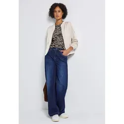 Street One T-Shirt mit Zebra Print - deep Roast Brown - T-Shirt für Damen im angesagten Zebra Print, perfekt für modische Outfits und vielseitig kombinierbar.