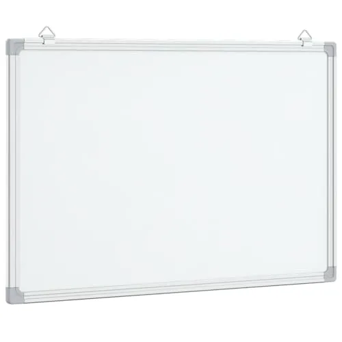 vidaXL Magnetisches Whiteboard, Memoboard mit Haken Metallrückwand, Magnettafel für Schule Konferenzraum Büro, Schreibtafel, Aluminium