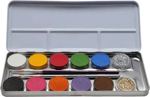 EULENSPIEGEL Schminkpalette 10 Farben mit Glitzer in schwarz von Eulenspiegel