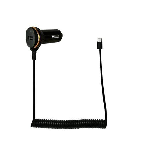 USB-C KFZ Kabel Ladegerät Spiralkabel
