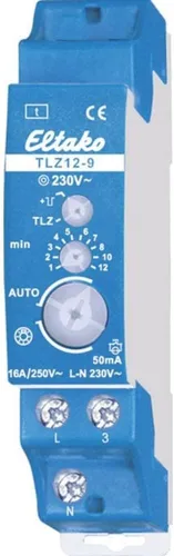 Eltako Treppenlichtzeitschalter TLZ12-9 - Elektronisch, 230V, Hutschiene, mit Ausschaltvorwarnung und einstellbarer Schaltzeit von 1 bis 12 Minuten