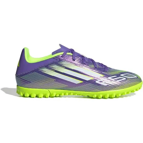 adidas Unisex F50 Club Turf Football Boots - Purple Rush/Cloud White/Lucid Lemon, 44 EU - Fußballschuhe mit regulärer Passform und innovativem Fiberskin Obermaterial, ideal für beste Performance auf Kunstrasen.
