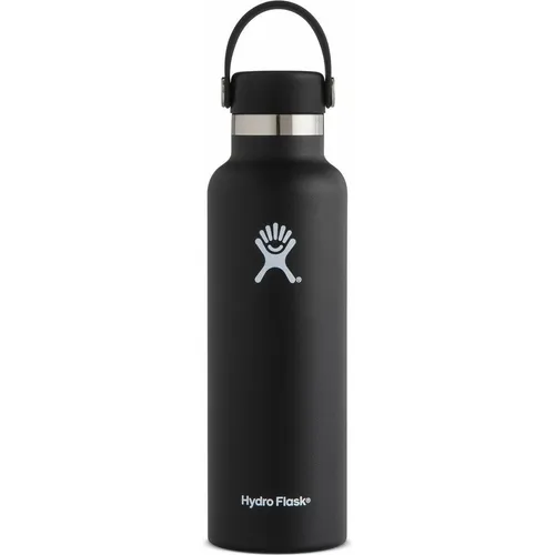 Hydroflask Standard Mouth 621 ml Black - Thermobehälter mit doppelwandiger Vakuum-Isolierung, ideal für kalte Getränke und Eiswürfel. Perfekt für unterwegs, passt in Rucksack und Autobecher. BPA-frei und mit praktischem Flex Cap.