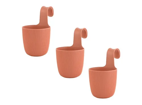 Engelland Blumentopf zum Hängen - 3er Set, UV- und frostbeständig - Garten-Zubehör mit 2,3 l Fassungsvermögen, ideal für Geländer und Zäune. Inklusive Drainagesystem für optimale Pflanzenpflege.