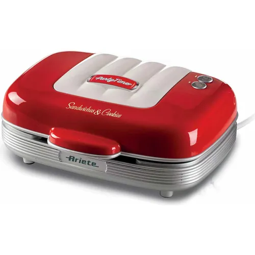 Ariete Toaster Party Time 3-in-1 Sandwich & Cookies Red