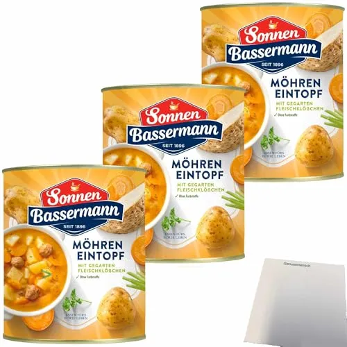 usy Bundle für Sonnen Bassermann Möhren-Eintopf 3er Pack (3x800g Dose) + usy Block