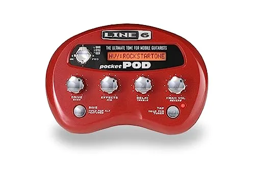 Line 6 Pocket POD Gitarrenprozessor - Ersatzteile für Akustikgitarren, kompakter Gitarrenprozessor mit über 300 benutzerdefinierten Voreinstellungen von Rockstars für professionellen Sound überall.