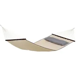 Amazonas American Dream Hängematte, sand - Hängematte im amerikanischen Design für max. 2 Personen, weich gefüttert und mit abknöpfbarem Kissen – ideal für entspannte Stunden im Freien.