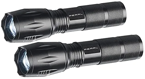 KryoLights Taschenlampe USB: 2in1-LED-Taschenlampe und Powerbank, 260 lm, 10 W, 1.200 mAh, 2er-Set (LED Taschenlampen USB, LED Taschenlampen aufladbar, Wasserdichte Taschen)