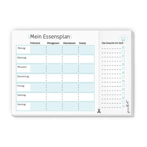 Schreibtisch-Unterlage Mein Essensplaner I dv_544 I DIN A3 I 50 Blatt I Türkis 1
