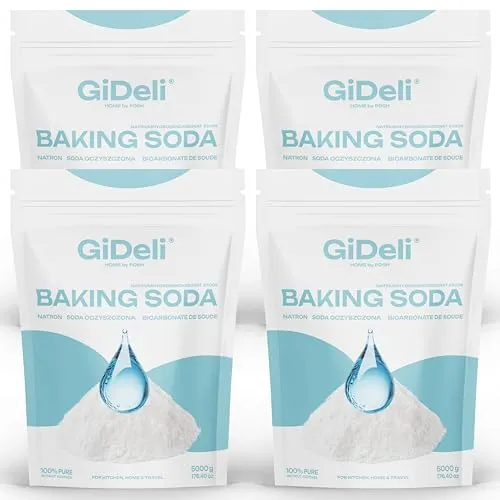 GiDeli Natron Pulver 4x 5kg Baking soda Backpulver E500ii Natriumbicarbonat hochreine Lebensmittelqualität (20kg)