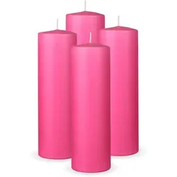 Bestlivings Stumpenkerzen Rosa, 20 cm - Hochwertige Stumpenkerzen aus Naturmaterialien – schaffen stimmungsvolles Licht für jeden Anlass, mit bis zu 65 Stunden Brenndauer.
