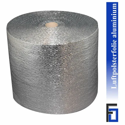 Luftpolsterfolie ALUMINIUM kaschiert Breite 50 cm x Länge 60 m / 250 my ALUFolie