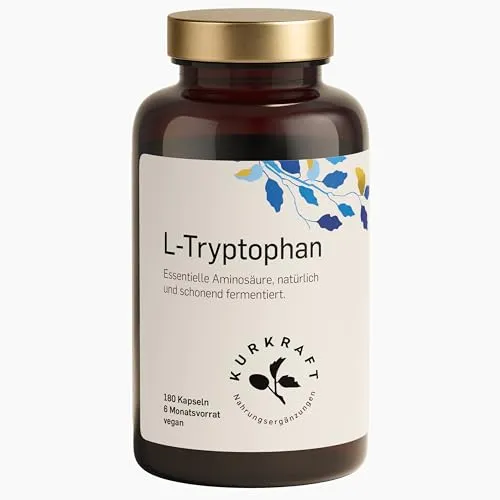L-Tryptophan 500mg - 180 Kapseln hochdosiert - natürlich fermentiert - laborgeprüft - vegan - ohne unerwünschte Zusatzstoffe - deutsche Produktion