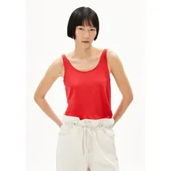 Armedangels Shirttop ASHRAANI SOLID (Regular Fit) Tiefer Rundhalsausschnitt rot M (38)