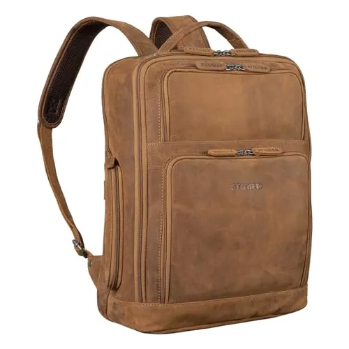 STILORD 'Jayden' Business-Rucksack Herren aus Echtleder - Tagesrucksäcke mit separatem gepolstertem Laptopfach für bis zu 17 Zoll, ideal für Arbeit und Studium – einzigartig und nachhaltig durch handverlesenes Rindsleder.