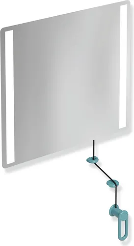 HEWI Kippspiegel „Serie 801“ 60 × 54 cm in Aquablau von HEWI