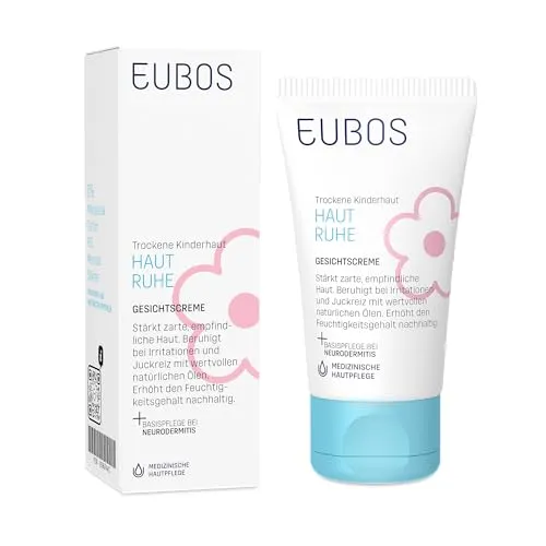 EUBOS HAUT RUHE | Gesichtscreme | Sanfte Pflege für empfindliche und trockene Kinder- und Babyhaut | Schützt und beruhigt | Hautverträglichkeit dermatologisch bestätigt | 30ml