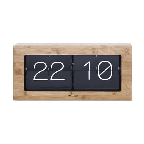 Karlsson Wand-/Tischuhr Boxed - Flip XL - Bambus - 37x17,5x9cm - Rechteck - Bamboo - Standuhr - Tisch Uhr Weihnachtsdekoration - Geschenk für sie