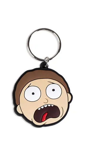 Rick and Morty Morty Terrified Face Schlüsselanhänger Gummianhänger Keychain