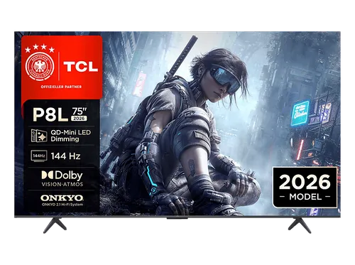 TCL 75P8L QD-Mini LED Dimming TV (Flat, 75 Zoll / 190,5 cm, HDR 4K, SMART TV)