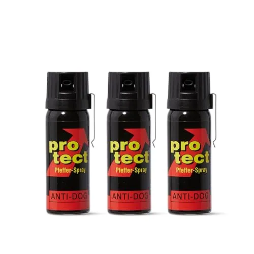 Pfefferspray PROTECT Anti-Dog Breitstrahl 50 ml – 3 Stück