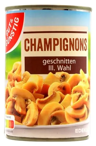 Gut & Günstig Champignons geschnitten 3.Wahl, 24er Pack (24 x 170g)