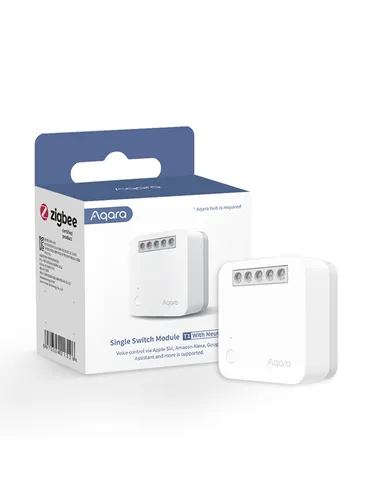 Aqara Single Switch Module T1 (mit Neutralleiter) - Smart Home Haussteuerungen, steuert Licht und Geräte über Zigbee 3.0, unterstützt Fernsteuerung und Stromverbrauchsstatistik für mehr Komfort.
