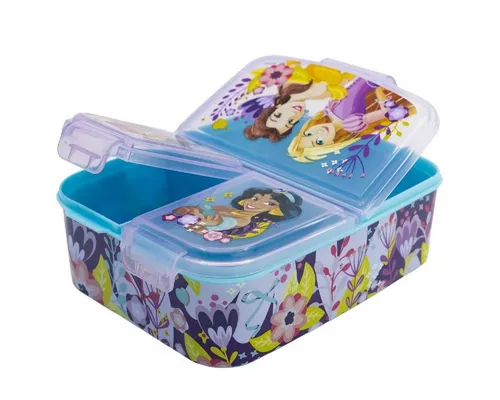 Stor Lunchbox Disney Princess Kinder Brotdose – Lunchbox mit 3 Fächern, (Lebensmittelaufbewahrungsdose, 1x Deckel, 1x Dose), Brotdose