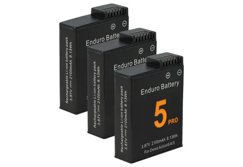 vhbw Akku passend für DJI Osmo Action 5 Pro, Action 3, Action 4, Action 6, Kamera-Akku Akku Li-Ion 2100 mAh (3,8 V, 3 St), Leistungsfähige Austausch-Akkus für Digitalkamera