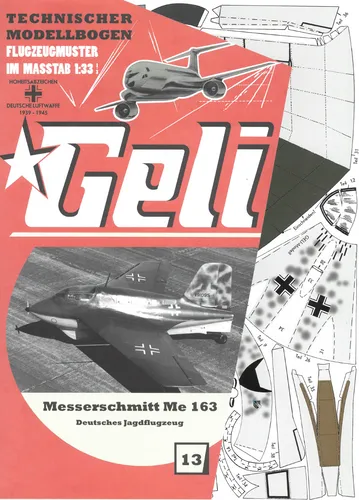 Kartonmodell Messerschmitt Me 163 1:33 Geli