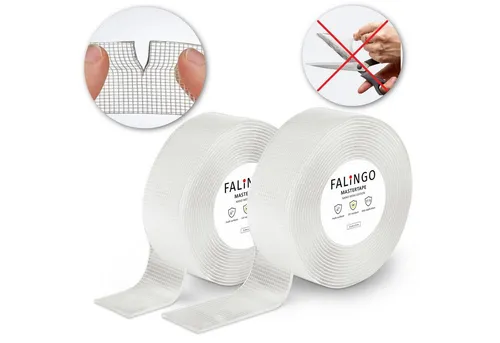 FALINGO Doppelklebeband per Hand abreißbar Nano Tape 2 Rollen 3 cm x 3 m transparent (2-St) Extrastarker Soforthalt, Wiederverwendbar